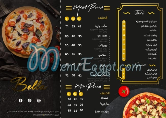 Bella - Italian restaurant menu