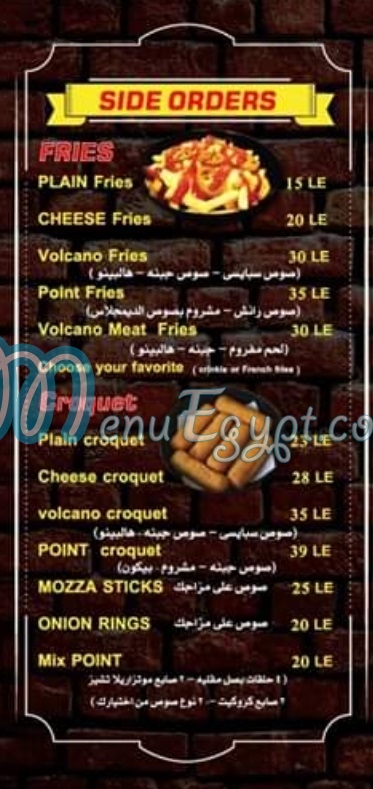 Burgeer point menu Egypt