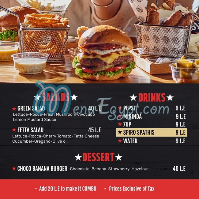 Burger 1916 delivery menu