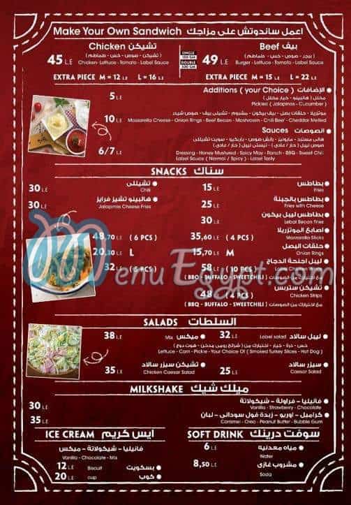 Burger Label menu Egypt
