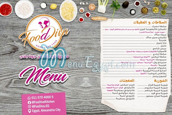 FoodDiva menu