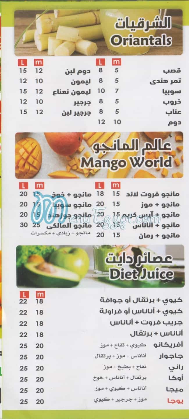 Fruit Land menu Egypt 2