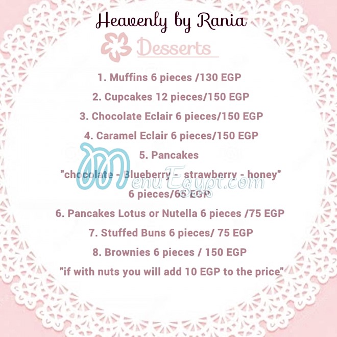 Heavenly by Rania menu