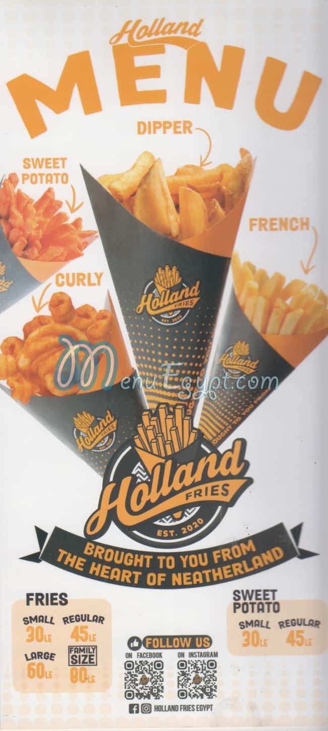 Holland  Fries menu