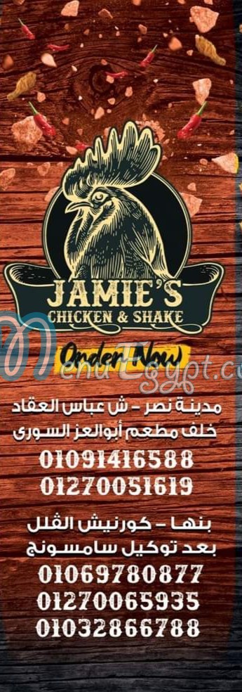 Jaime's delivery menu