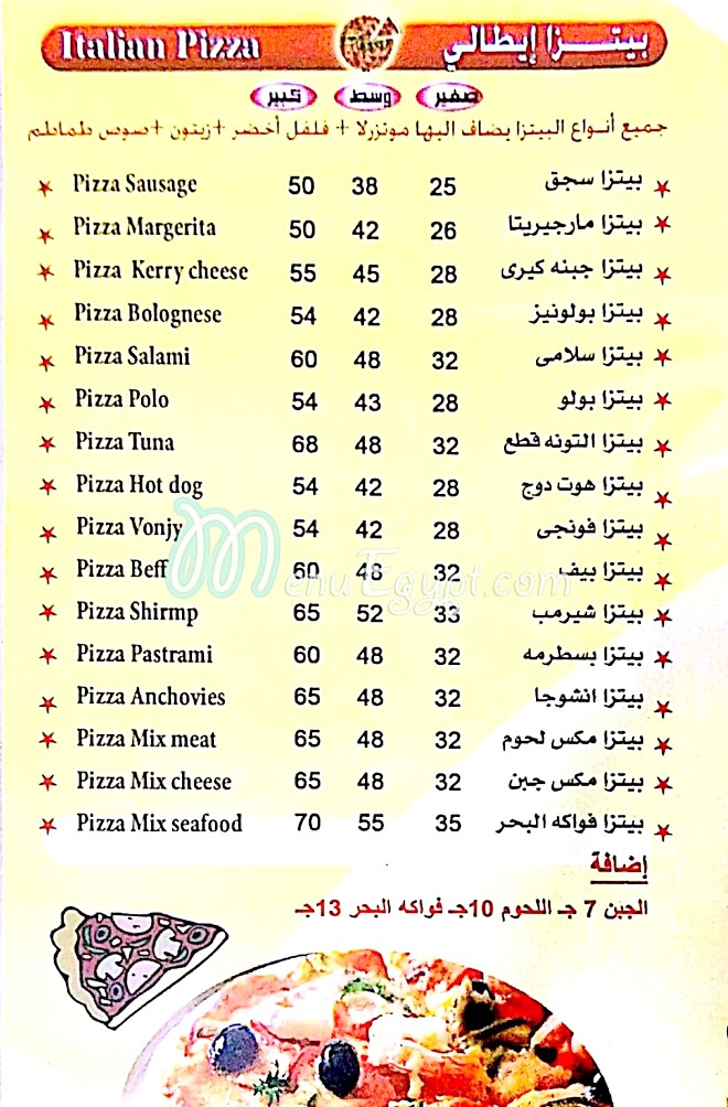 Mammlaket El Fataaer menu prices