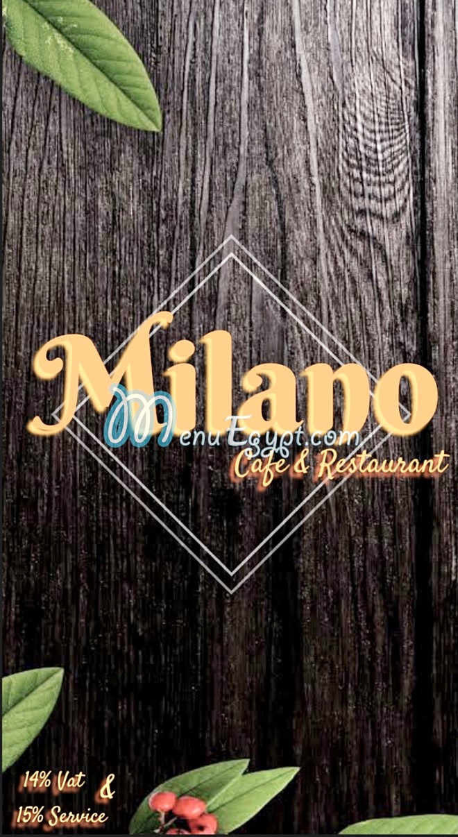 Milano cafe and restaurant menu