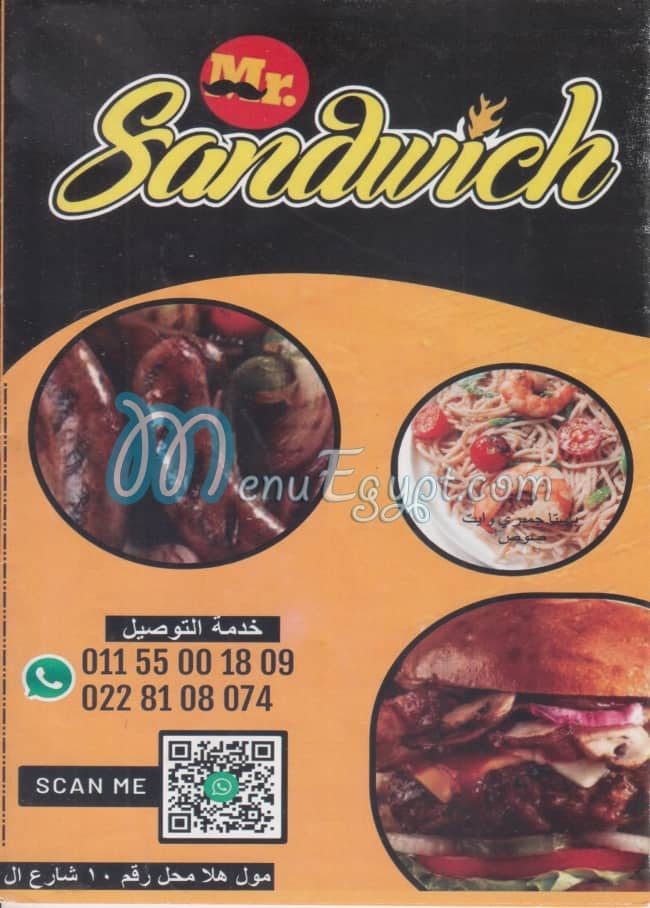 Mr. Sandwitch menu