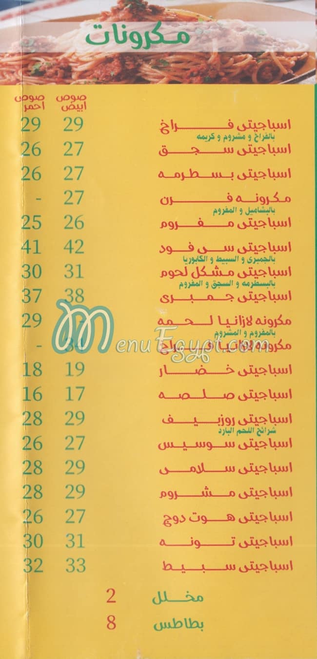 Nour Sandwitsh menu