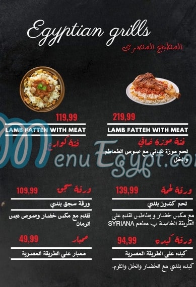 SYRIANA PALACE menu Egypt 4