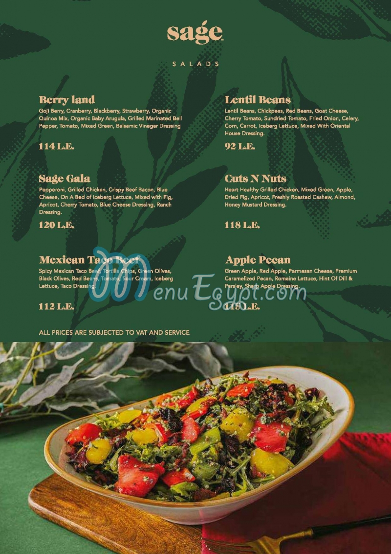 Sage menu Egypt
