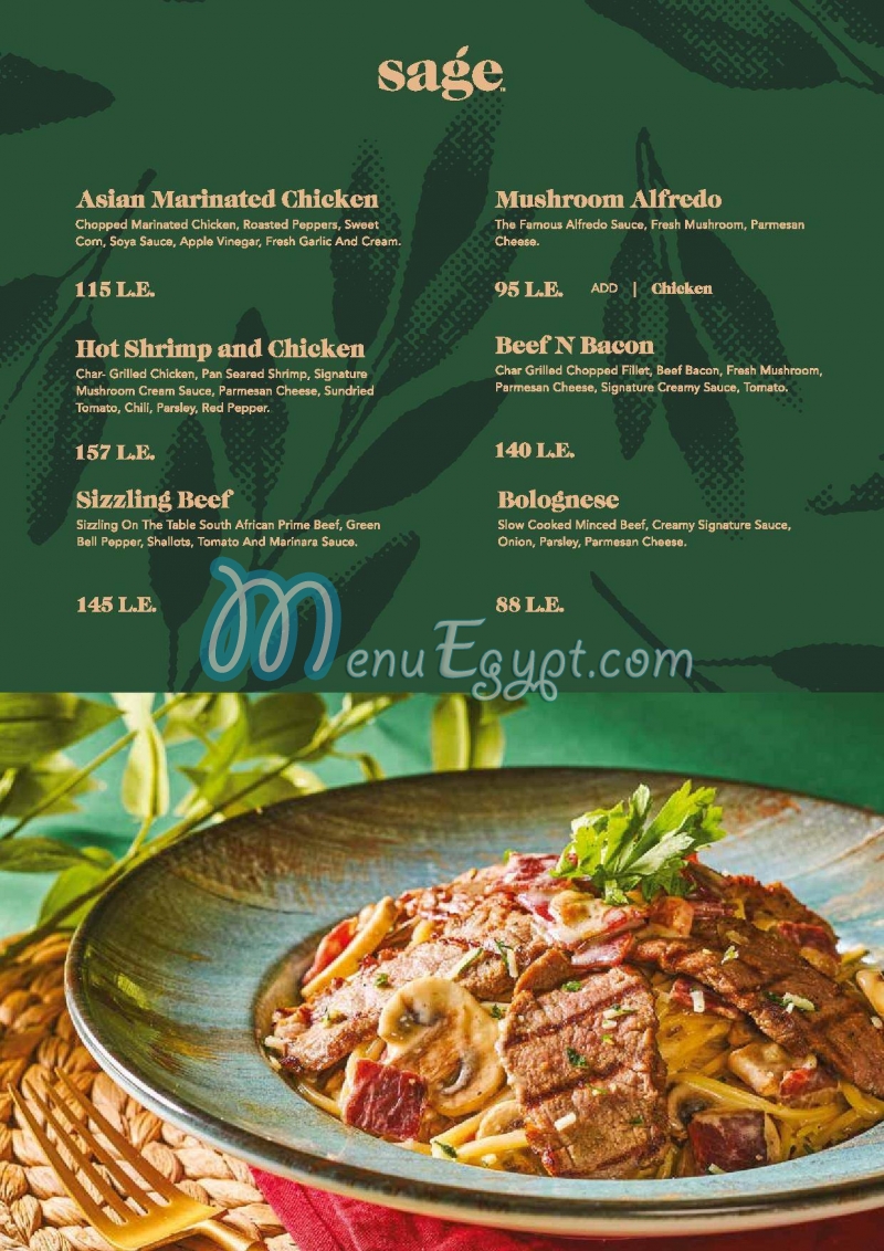 Sage online menu