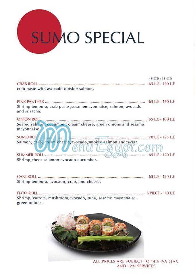 Sumo Sushi menu prices