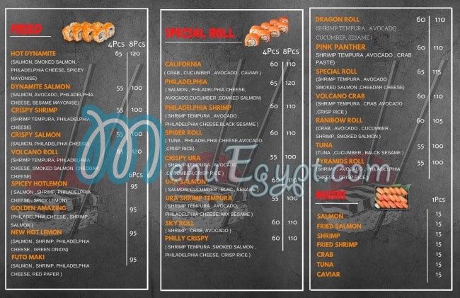 Sushi & more menu Egypt