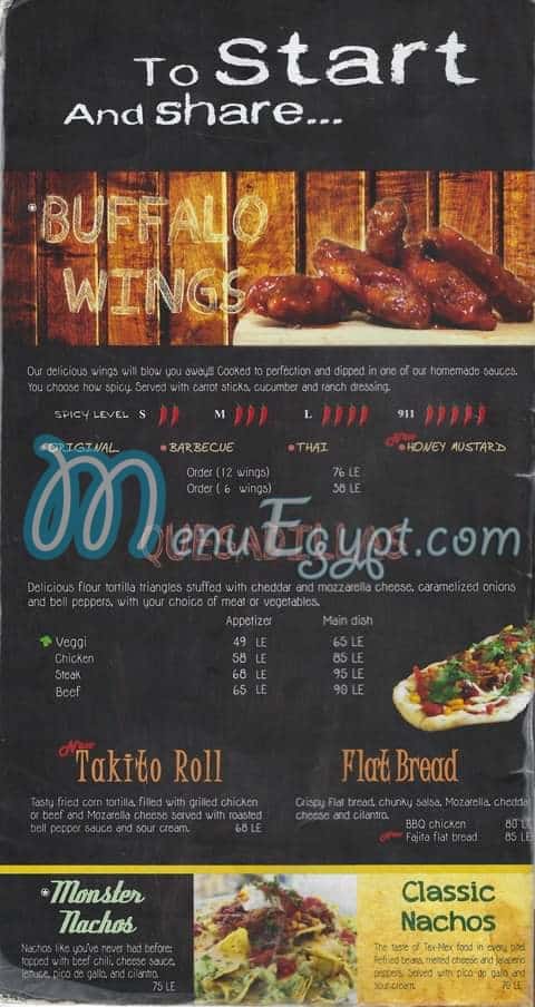 Tejanos Mexican Grill menu Egypt