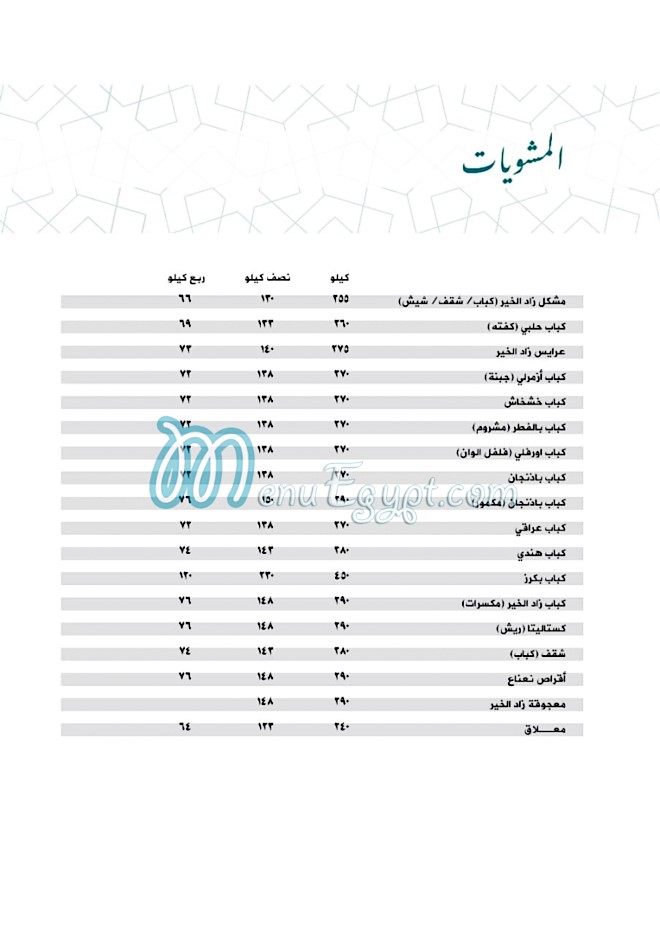 رقم مطعم زاد الخير مصر