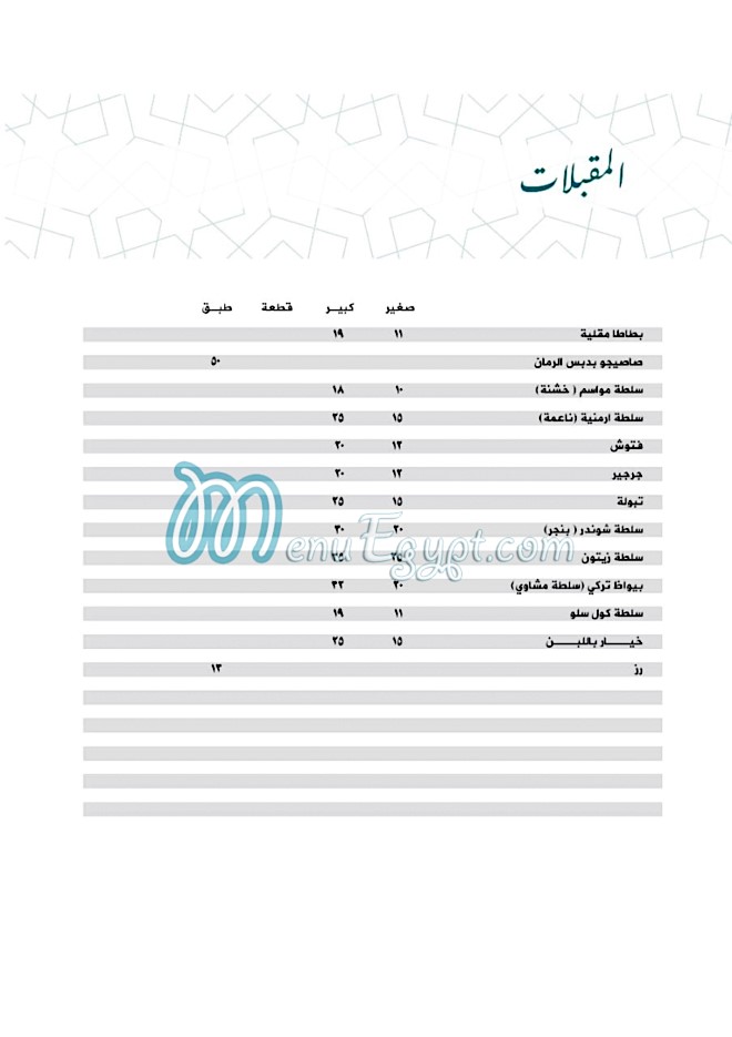 أسعار مطعم زاد الخير مصر