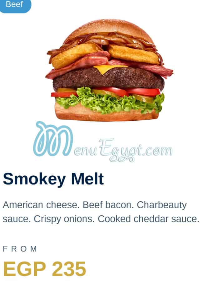 A U F Burger menu Egypt 1