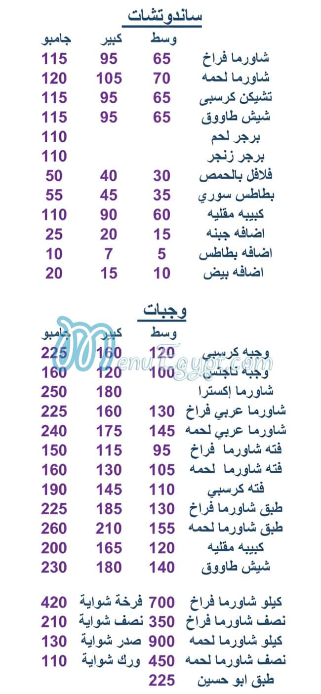 ABO HOSIN ELSOORY Dokki menu