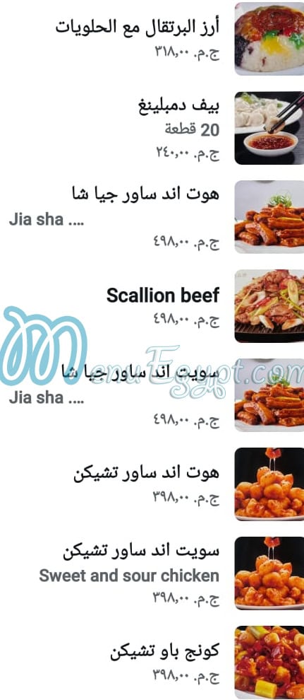 Al Fedouse  Chiense menu Egypt 4