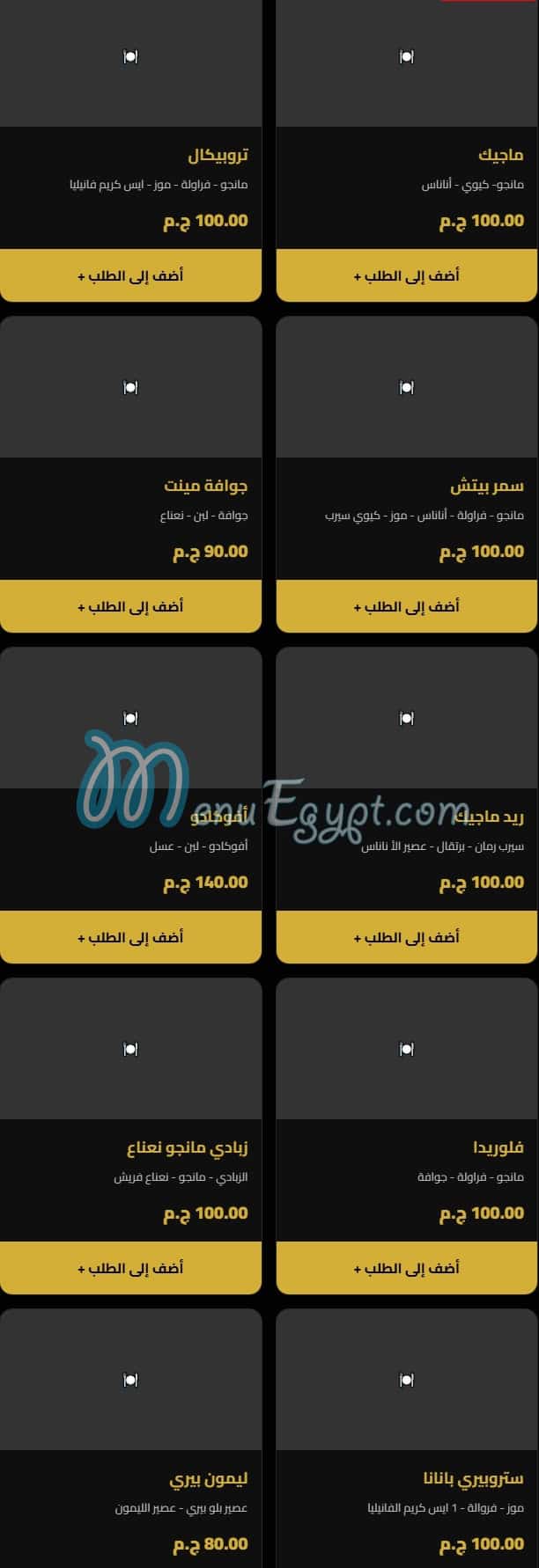 Alia  Lounge menu Egypt 13