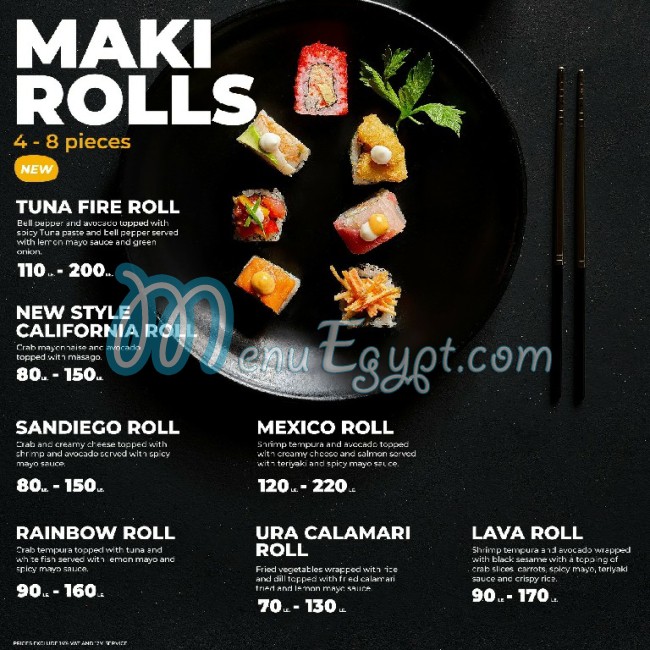 Ama Sushi menu Egypt 4
