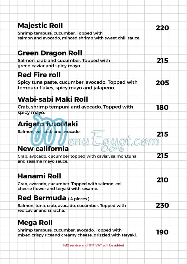 Arigato Sushi and Grill menu Egypt 3