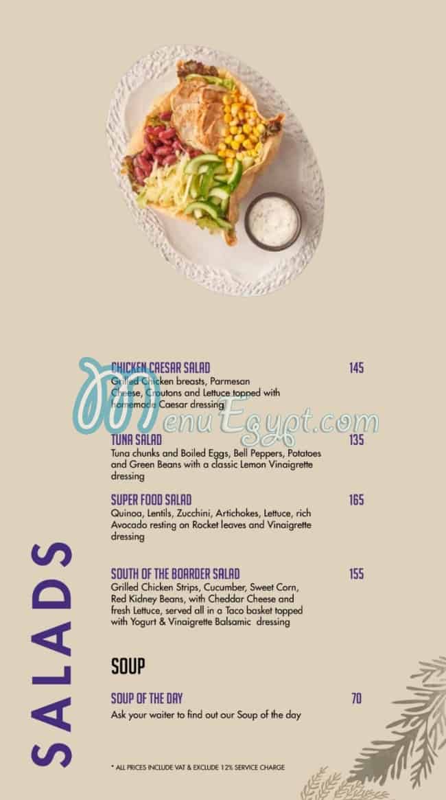 Beano's Cafe menu