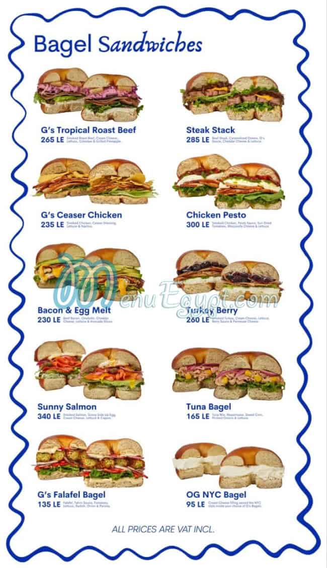 Begals And Coffe     G` S menu