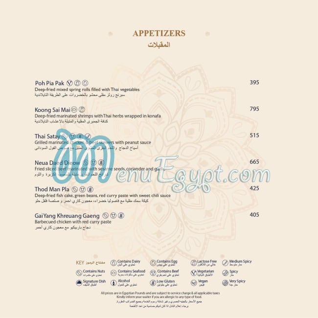 Birdcage menu
