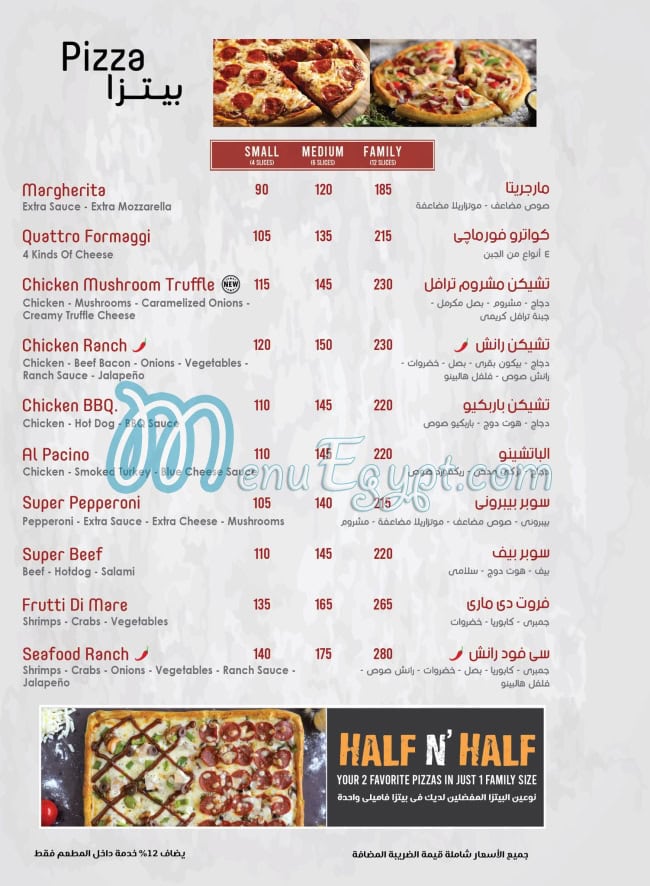 Bistro menu prices