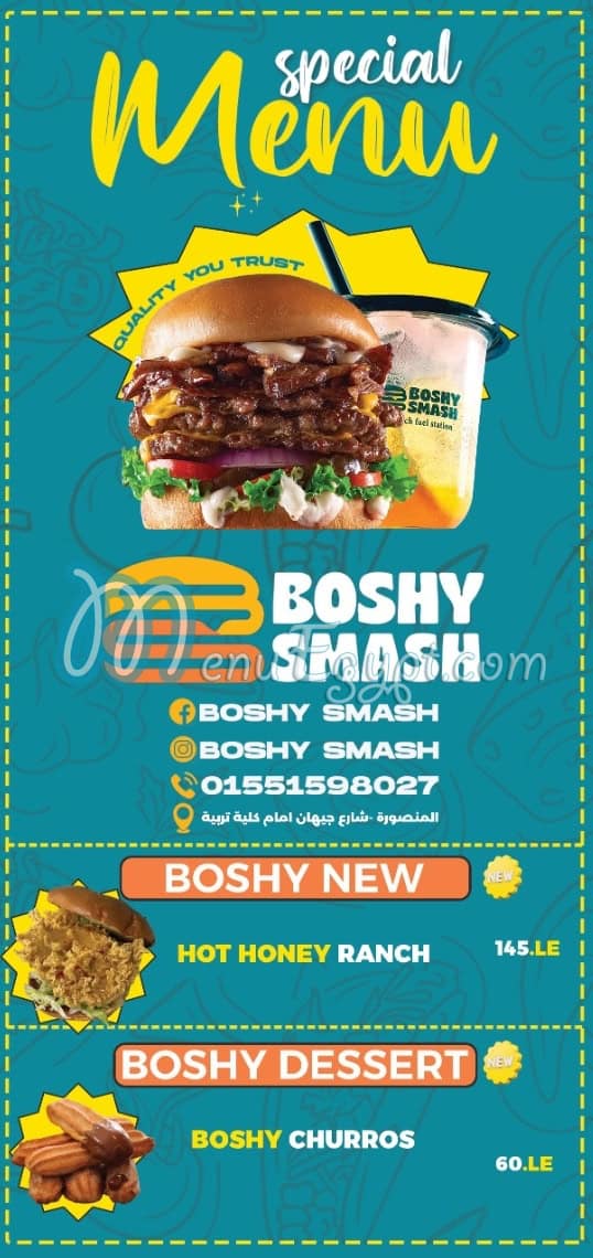 Boshy smash menu