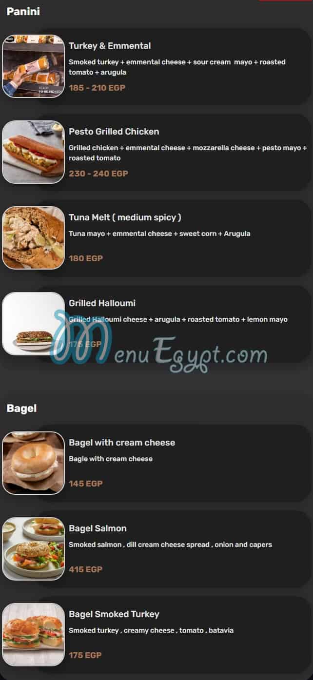 Bruxies Egypt menu prices