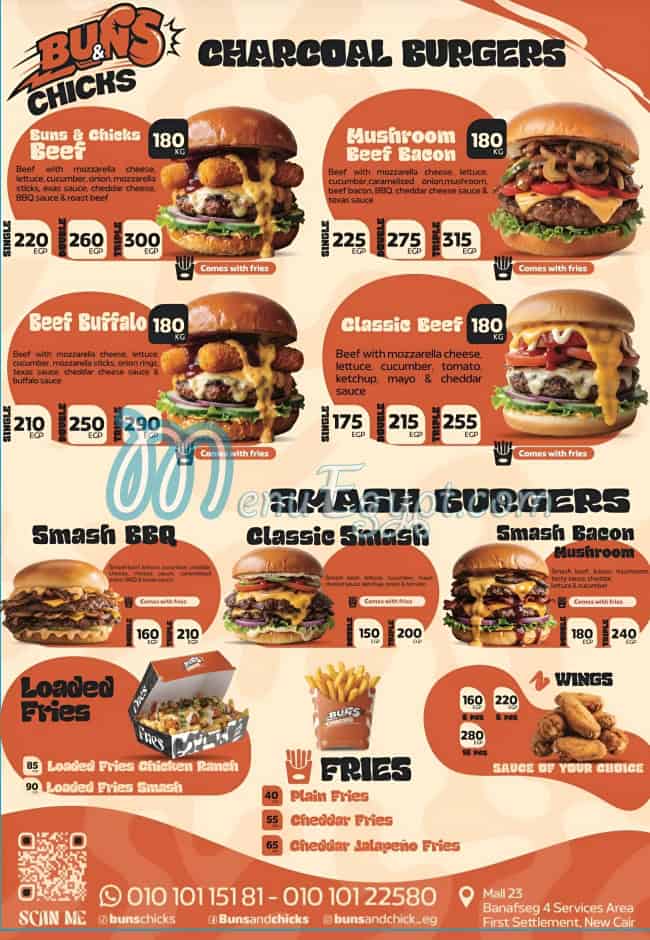 Buns and chicks menu