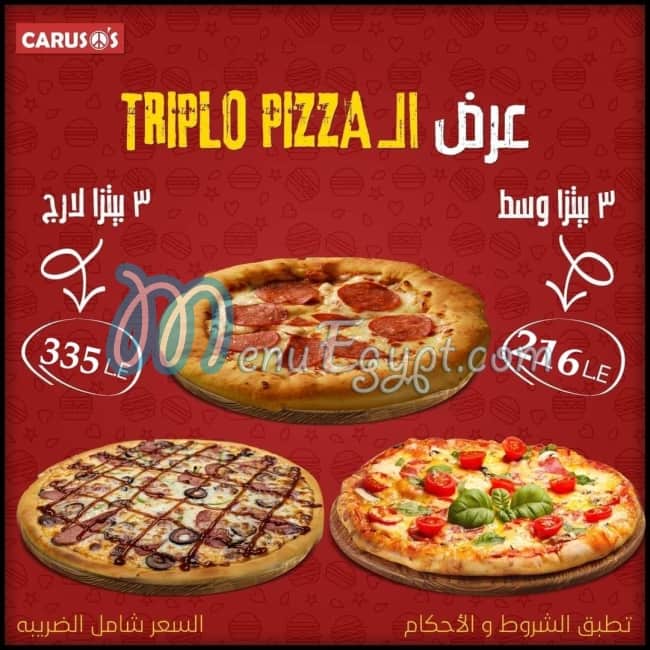 Carusos Cafe menu prices