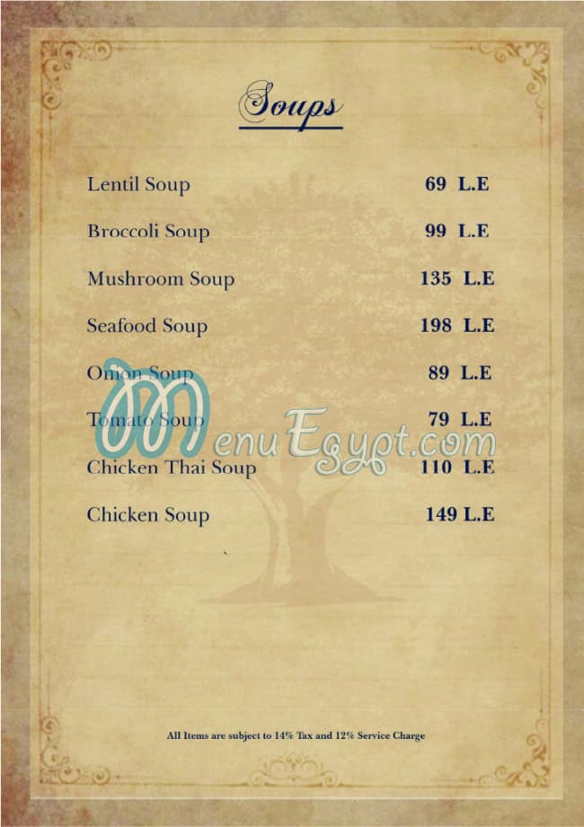 Charl Restaurant delivery menu