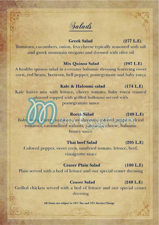 Charl Restaurant online menu