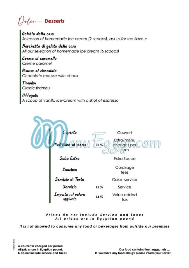 Chez Gaby au Ritrovo online menu
