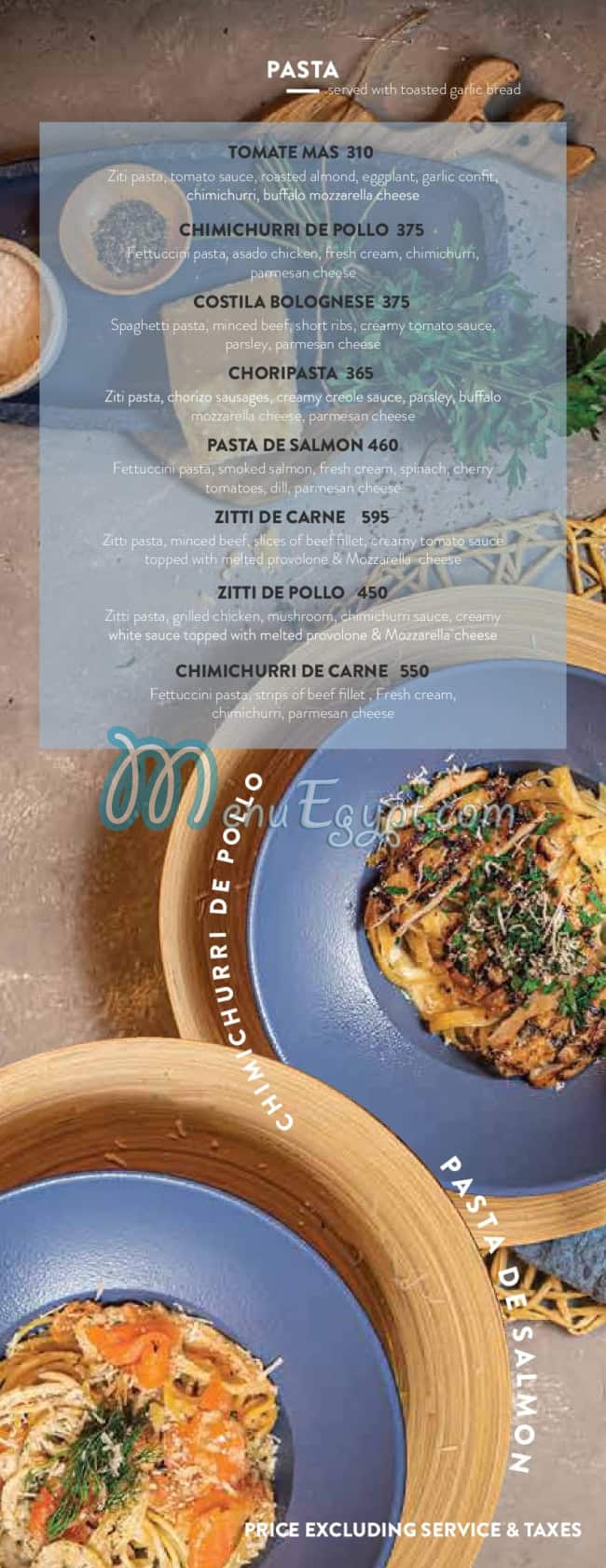Choripan delivery menu