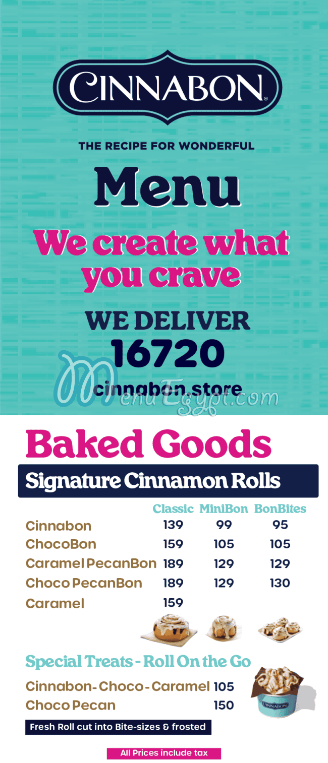 Cinnabon menu