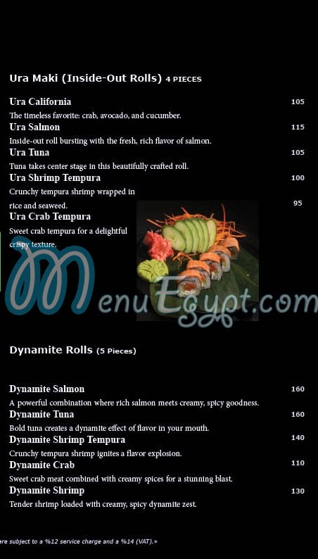 ClamoriSushi online menu