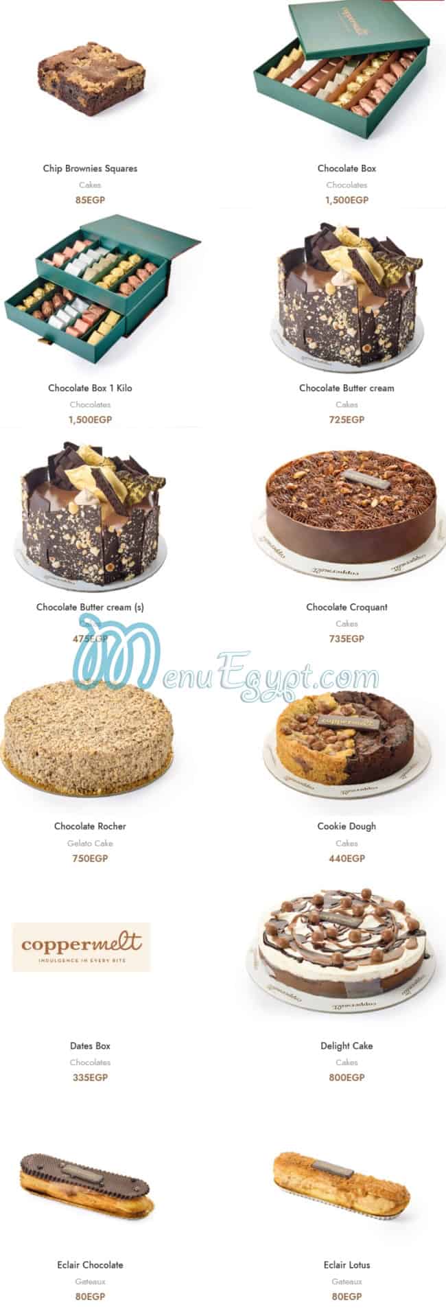 Coppermelt menu Egypt 4
