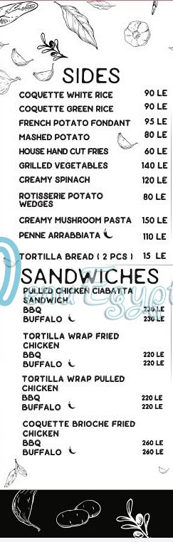 Coquette Chicken delivery menu