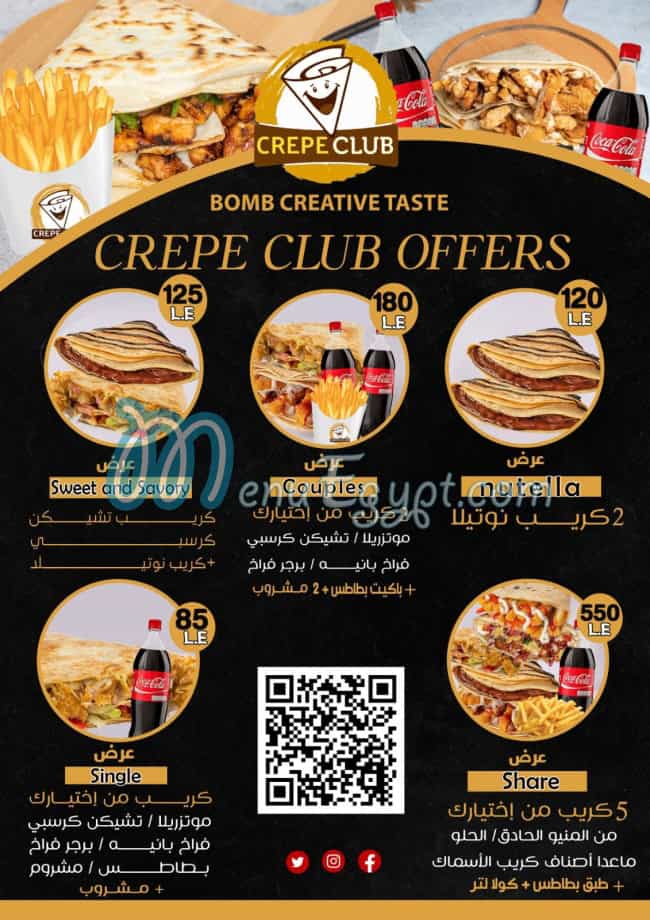 Crepe club menu prices