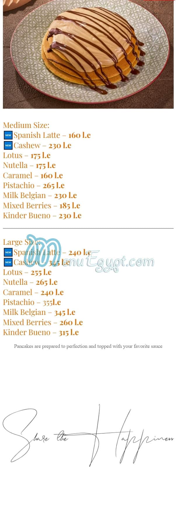 Delizia Gelato delivery menu