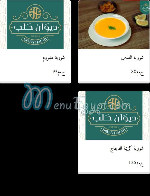 Diwan Halab menu Egypt 7