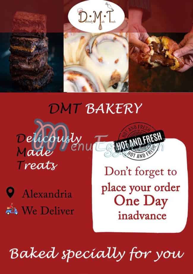 DMT Bakery menu