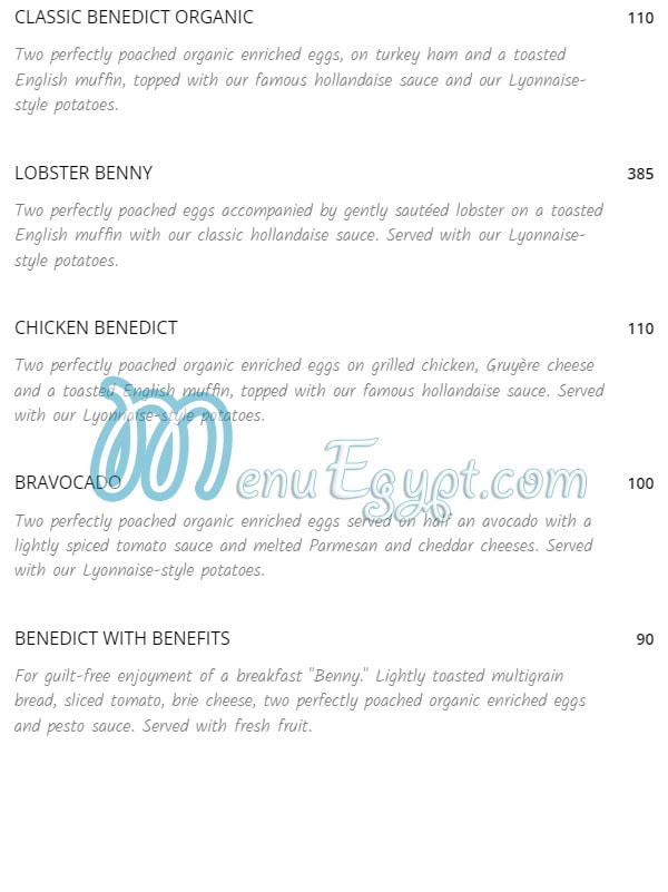 Eggspectation Egypt online menu