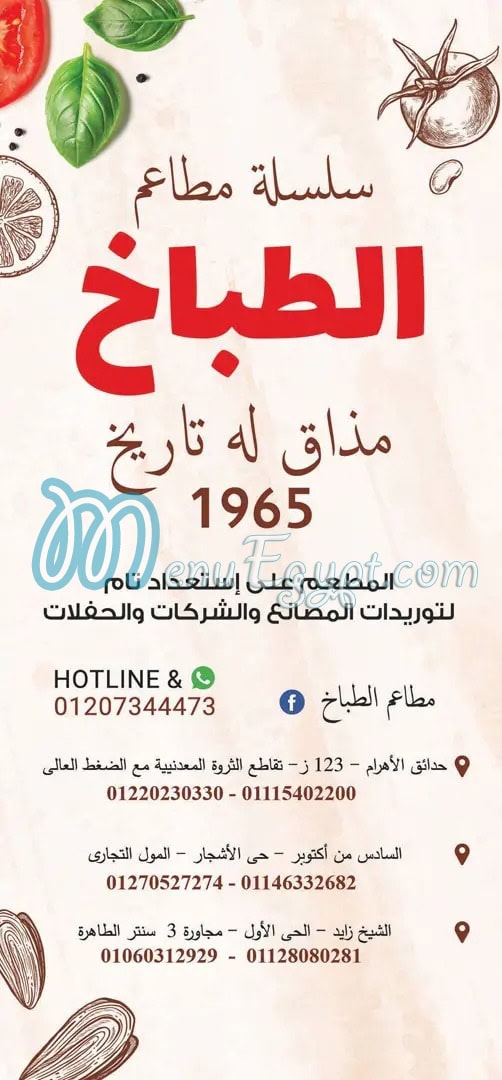 رقم الطباخ مصر