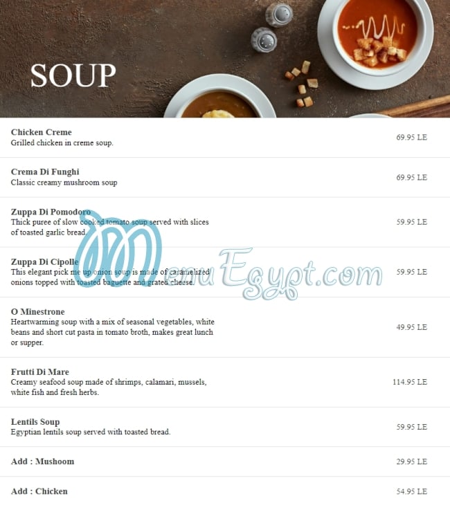 Favilla Lounge delivery menu
